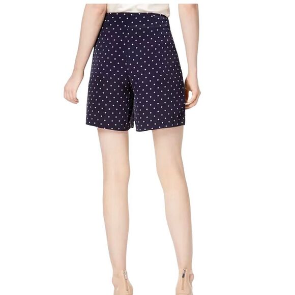 Bar III Midnight Dots Polka Dot Tie Waist High Rise Shorts Size 6 NWT - Picture 2 of 6